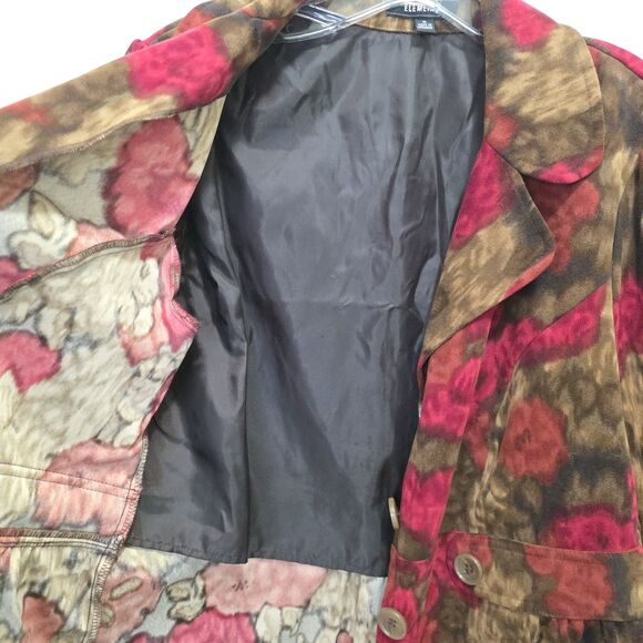Elementz Corduroy Blazer Floral Womens M  Coat Light Weight Fall Autumn Business - Picture 5 of 10